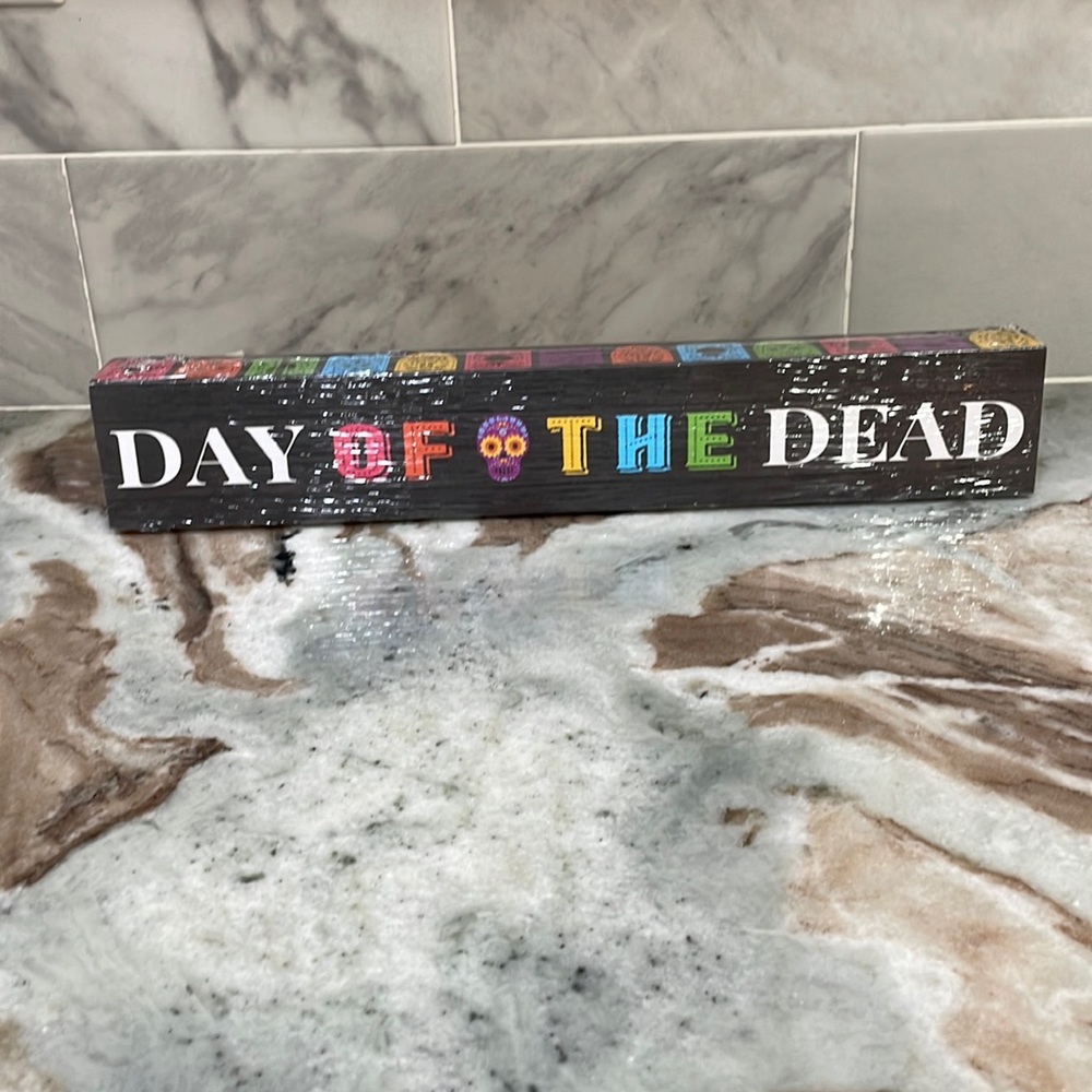 BNIP 12" Long Day of the Dead Hanging Sign Paper Picado, Skeleton, Sugar Skulls